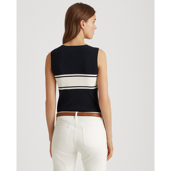 Lauren Navy/White Striped Cotton-Blend Jumper Lauren 4