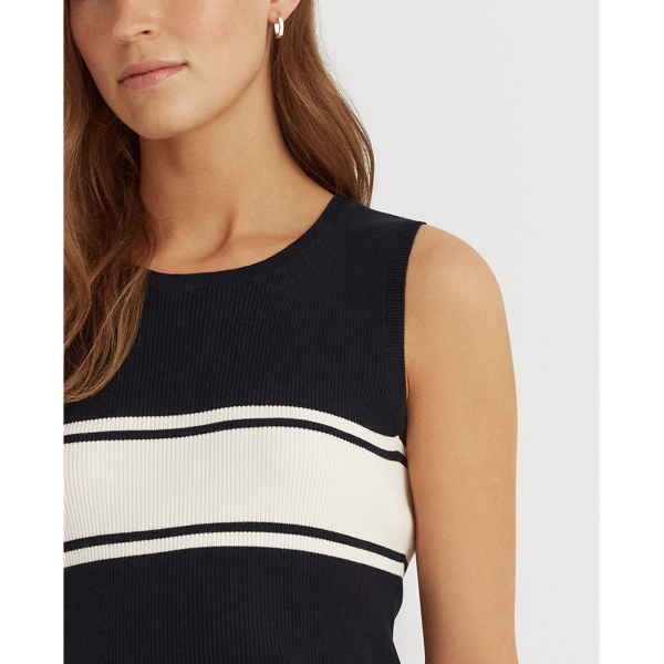 Lauren Navy/White Striped Cotton-Blend Jumper Lauren 5