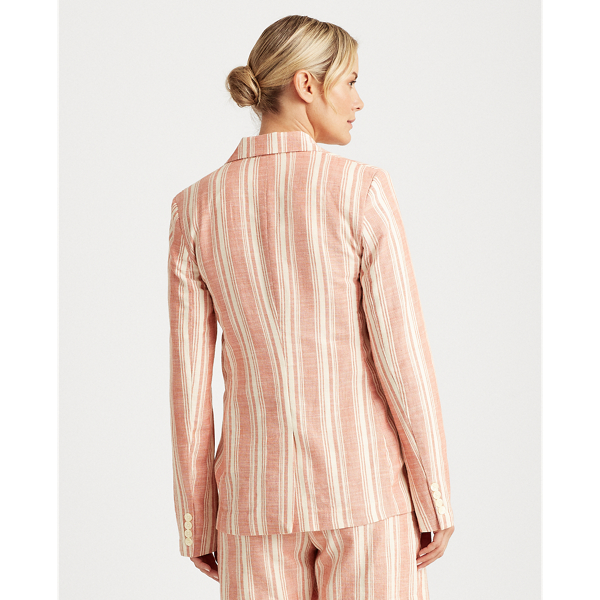 Red/White Striped Cotton Dobby Blazer Lauren 4