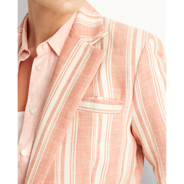 Red/White Striped Cotton Dobby Blazer Lauren 5