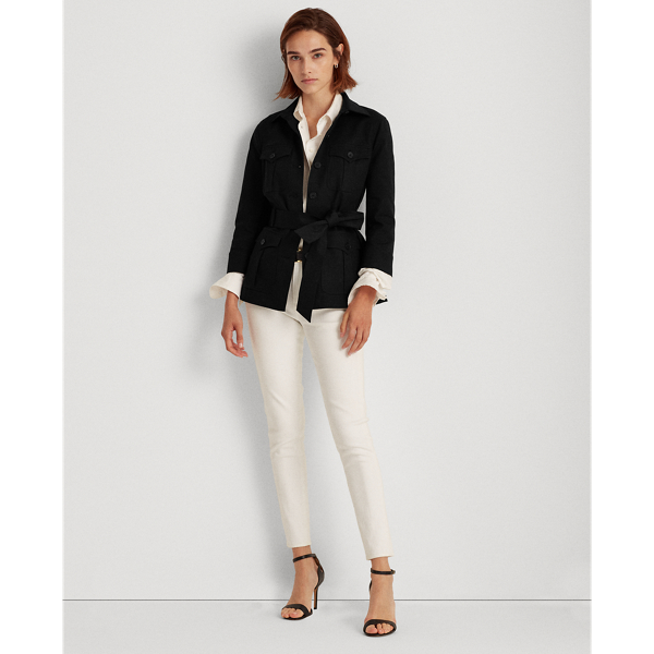 Black Stretch Cotton Jacket Lauren 4
