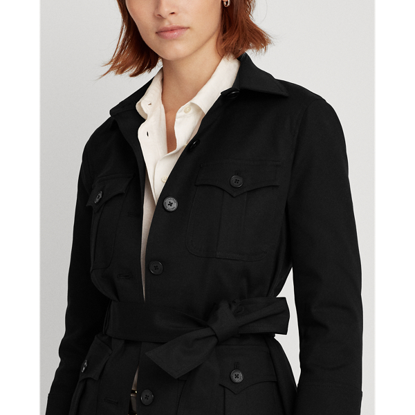 Black Stretch Cotton Jacket Lauren 6