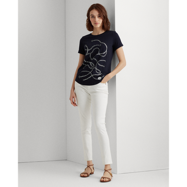 Lauren Navy Anchor-Print Cotton Tee Lauren 3