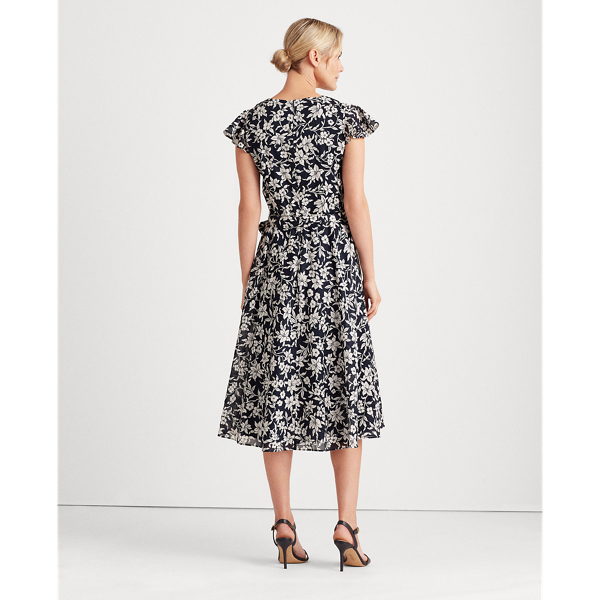 Lauren Navy/Cream Floral Cotton Midi Dress Lauren 5