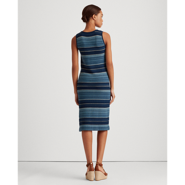 Blue Multi Striped Sleeveless Dress Lauren 5