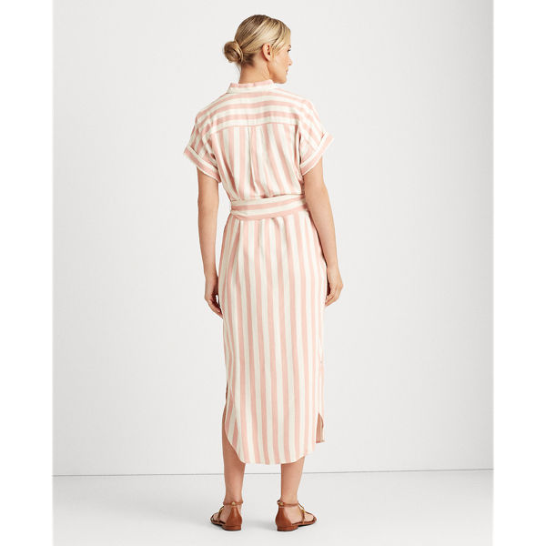 Pink/White Striped Twill Shirtdress Lauren 5