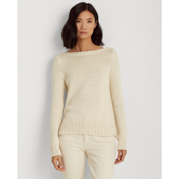 Mascarpone Cream Cotton-Blend Jumper Lauren 1