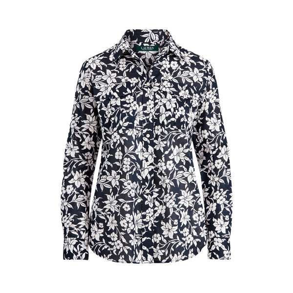 Chemisier en coton fleuri Lauren en Lauren Navy/Cream 2