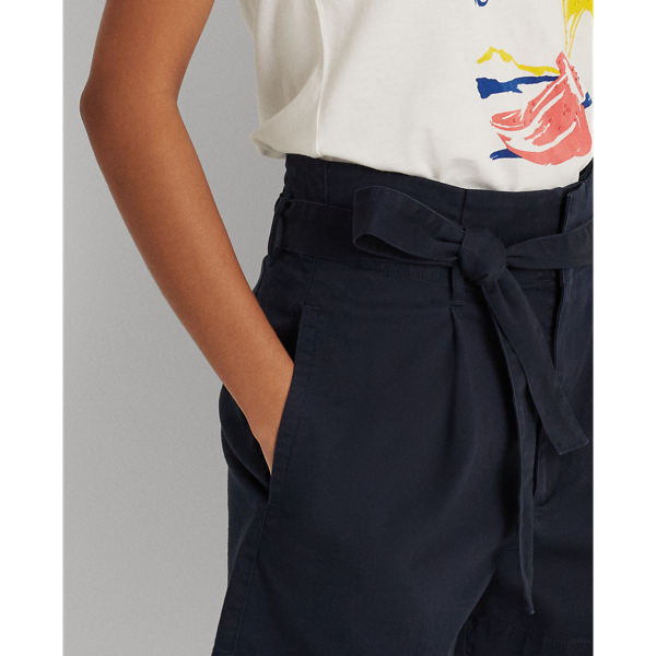Navy High-Rise Cotton Twill Short Lauren 5