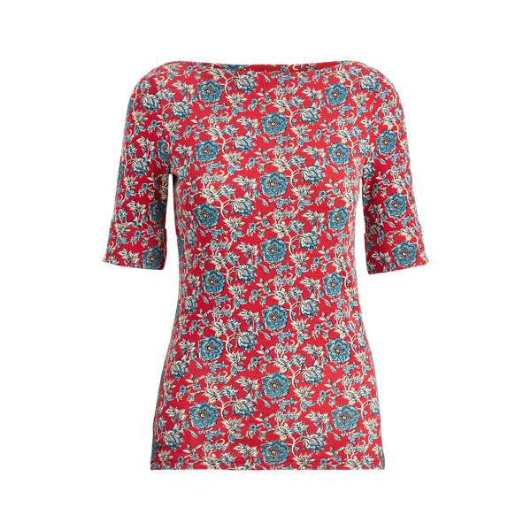 Haut fleuri en coton m&eacute;lang&eacute; Lauren en 1