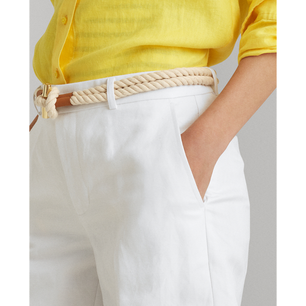 White Linen-Twill Short Lauren 5