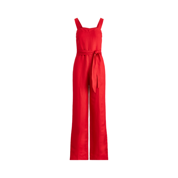 Linen Twill Wide-Leg Jumpsuit