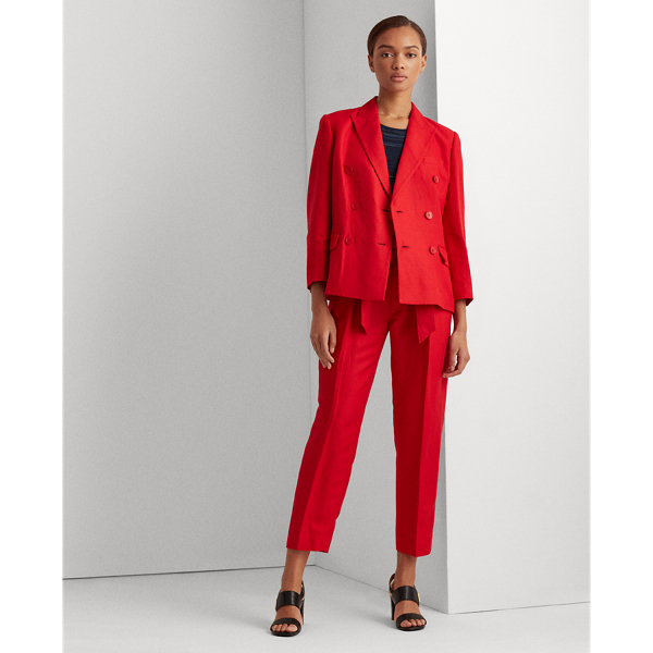 Orient Red Linen Twill Blazer Lauren 3