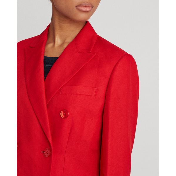 Orient Red Linen Twill Blazer Lauren 5