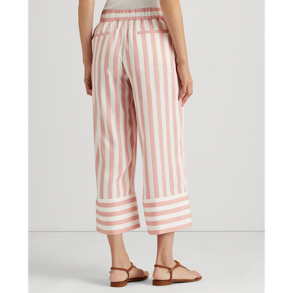 Pink/White Striped Twill Wide-Leg Trouser Lauren 5