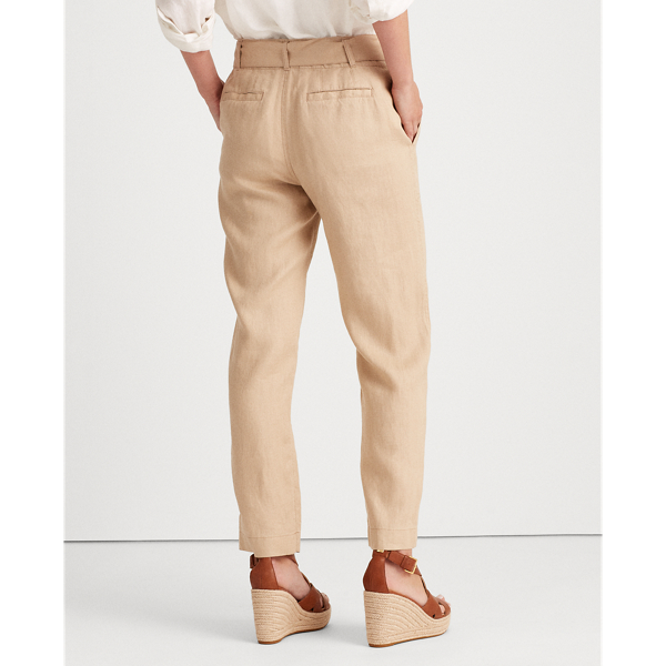 Birch Tan Belted Linen Trouser Lauren 4