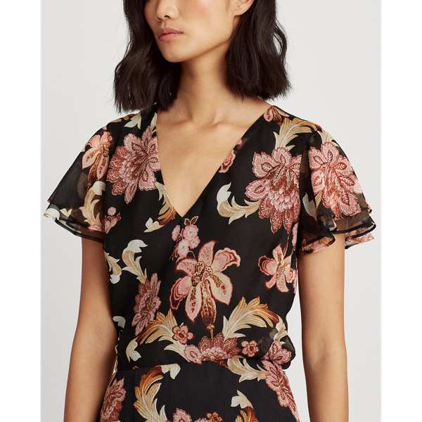 Polo Black Multi Floral Georgette Top Lauren 5