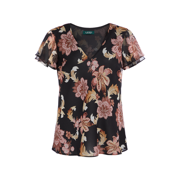 Polo Black Multi Floral Georgette Top Lauren 2