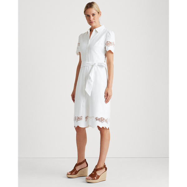 White Eyelet Cotton Shirtdress Lauren 4