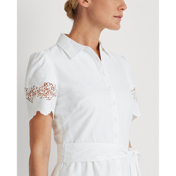 White Eyelet Cotton Shirtdress Lauren 6