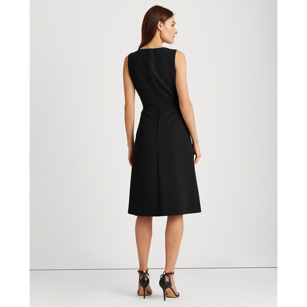 Crepe Surplice Dress Lauren in Black/Lauren White 4