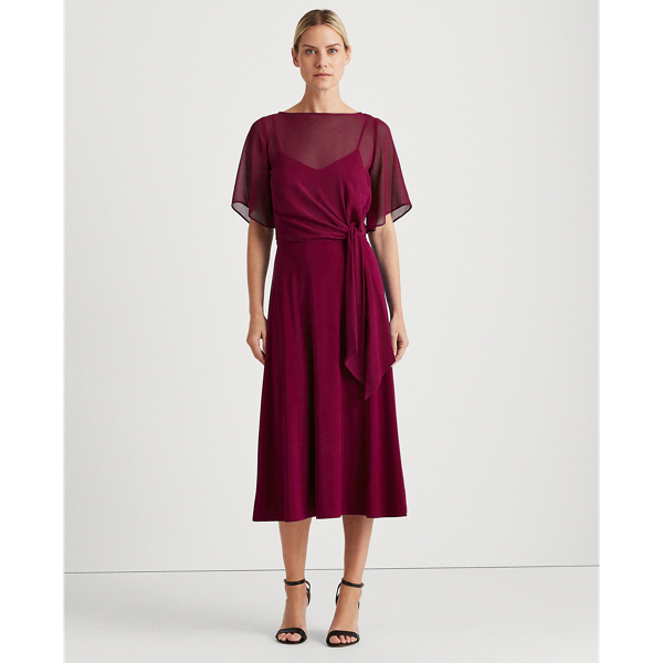 Exotic Ruby Jersey Fit-and-Flare Dress Lauren 3