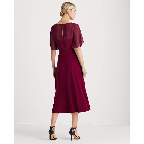 Exotic Ruby Jersey Fit-and-Flare Dress Lauren 4