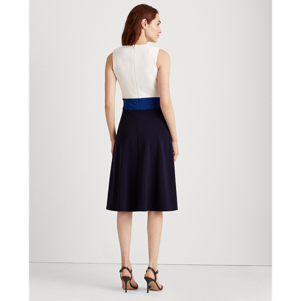 Navy/Sapphire/White Three-Tone Jersey Dress Lauren 5