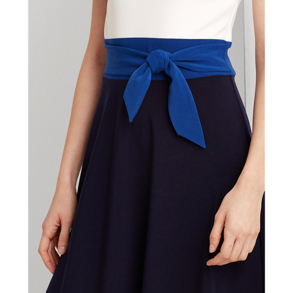 Navy/Sapphire/White Three-Tone Jersey Dress Lauren 6