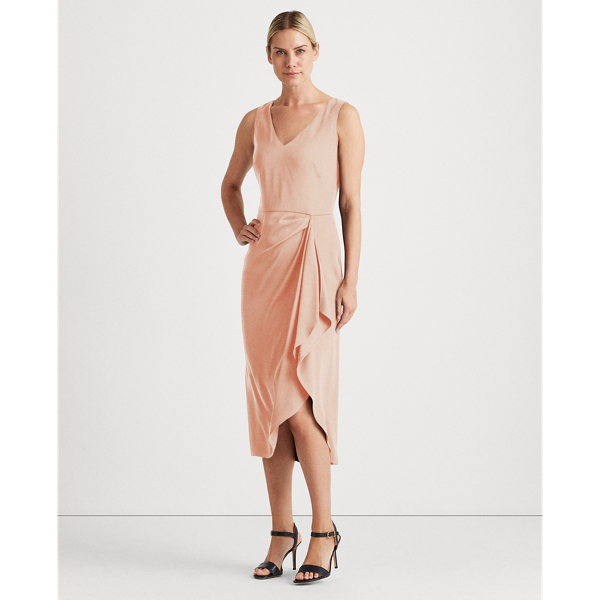 Peachy Sky Georgette V-Neck Dress Lauren 3