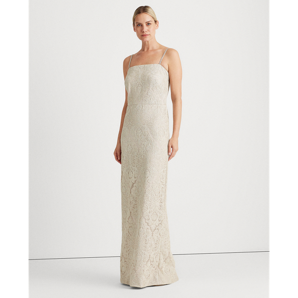 Warm Silver Metallic Column Gown Lauren 3