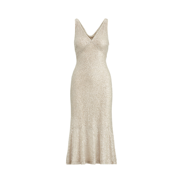 Sequin-Lace Sleeveless Dress Lauren em 1