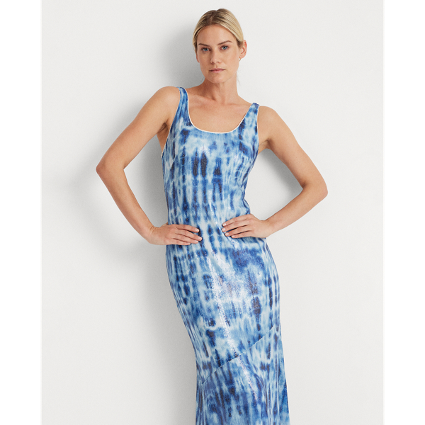 Navy/Blue/Multi Sequinned Tie-Dye Maxidress Lauren 3