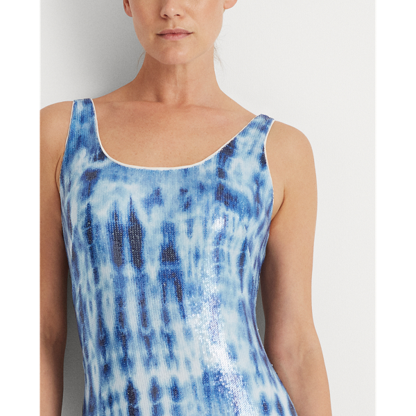 Navy/Blue/Multi Sequinned Tie-Dye Maxidress Lauren 5