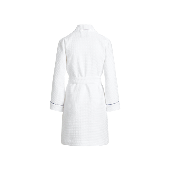 White Waffle-Knit Terry Cloth Robe Lauren 2