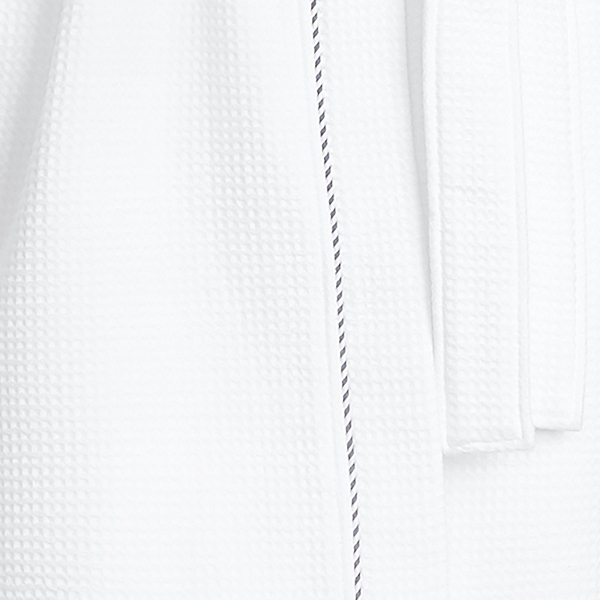 White Waffle-Knit Terry Cloth Robe Lauren 3
