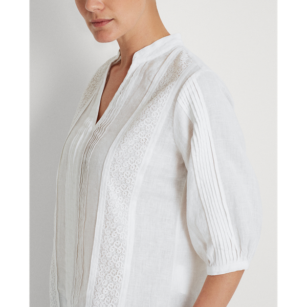 White Linen Puff-Sleeve Top Lauren 5