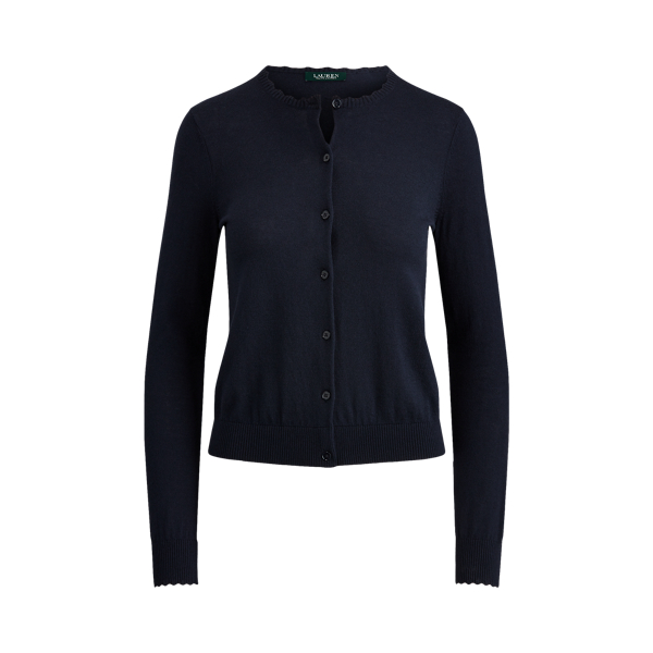 Scalloped Cotton Cardigan Lauren 1