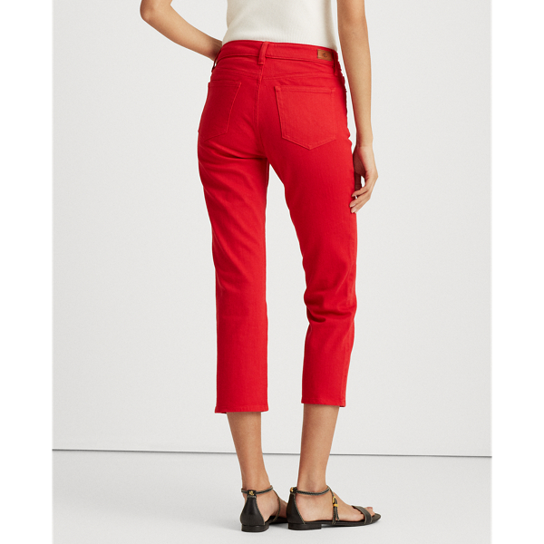 Bold Red Wash Premier Straight Crop Jeans Lauren 6