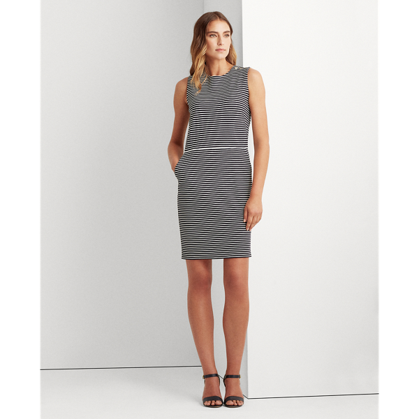 Lauren Navy/Pale Cream Button-Trim Ponte Dress Lauren 4