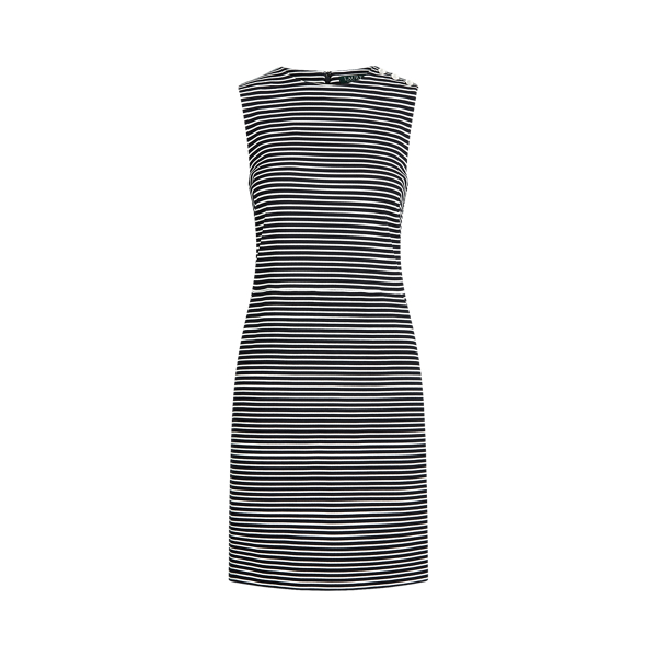Lauren Navy/Pale Cream Button-Trim Ponte Dress Lauren 2