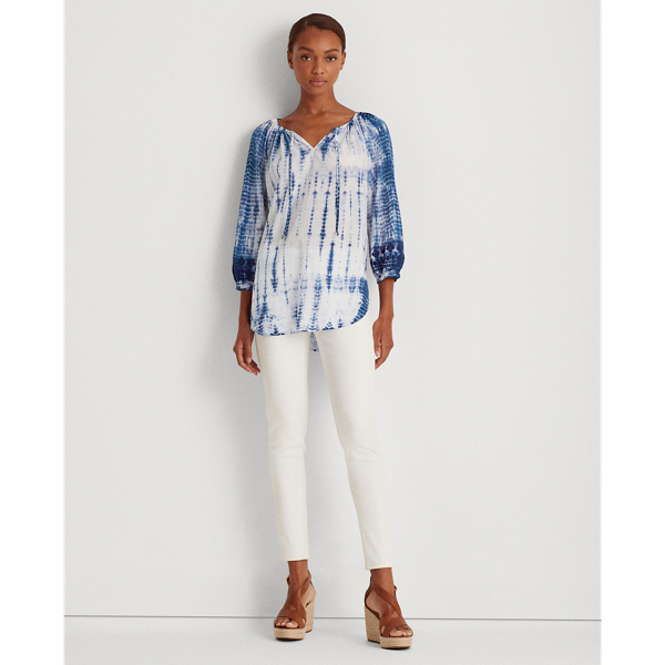 Blue Multi Tie-Dye Cotton Top Lauren 3