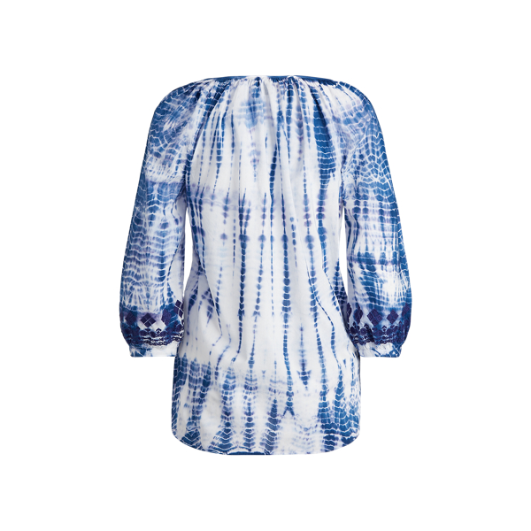 Blue Multi Tie-Dye Cotton Top Lauren 6