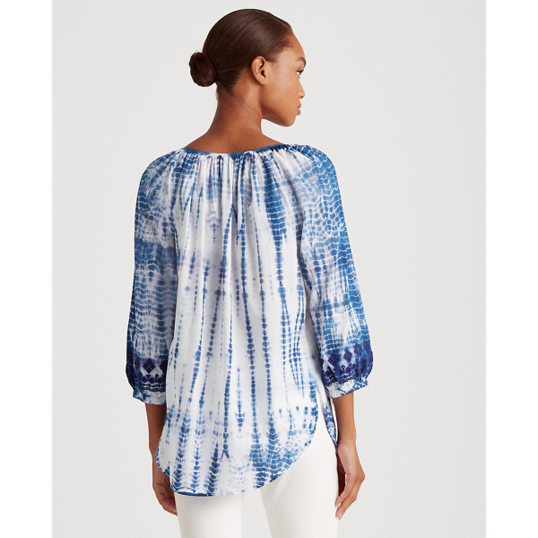 Blue Multi Tie-Dye Cotton Top Lauren 4