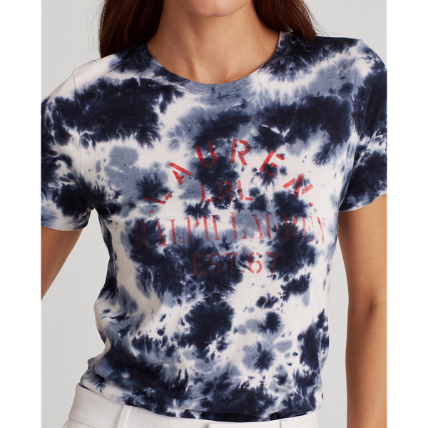Lauren Navy Multi Tie-Dye Cotton-Blend Tee Lauren 5