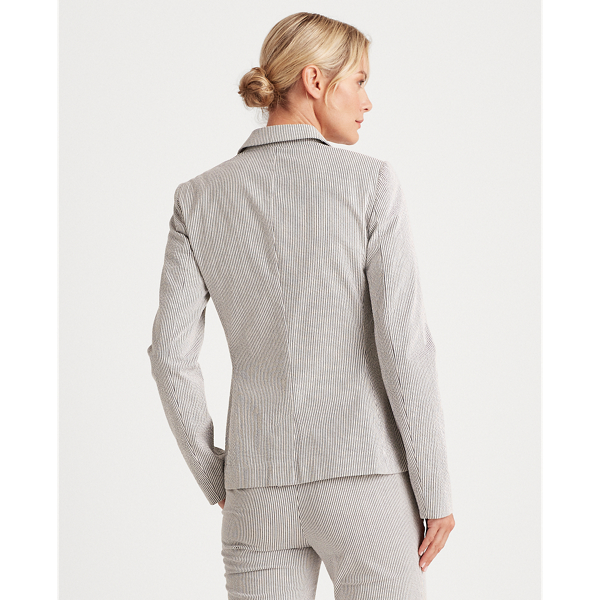 Navy/White Seersucker Blazer Lauren 5