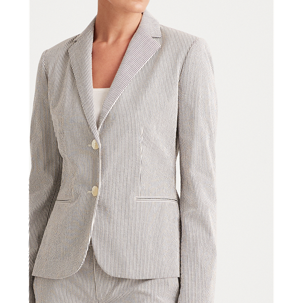 Navy/White Seersucker Blazer Lauren 6