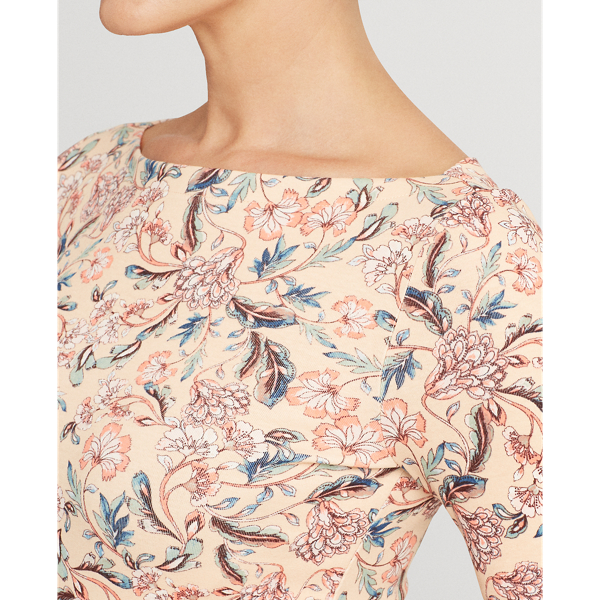 Pink Multi Floral Cotton-Blend Top Lauren 5