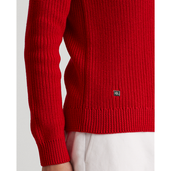 Orient Red Ribbed Cotton Jumper Lauren 5