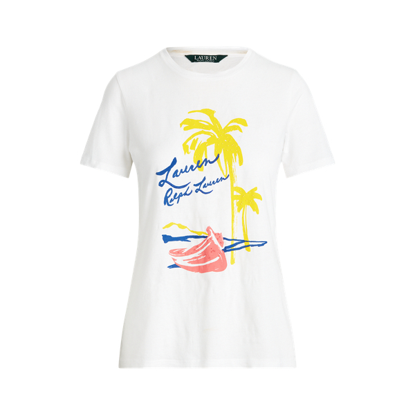 Print Cotton-Blend Tee Lauren 1